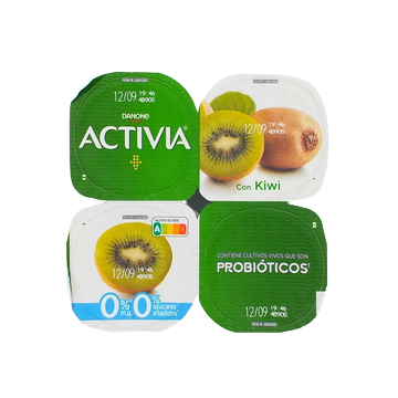 Danone Activia 0% C/Kiwi X 4
